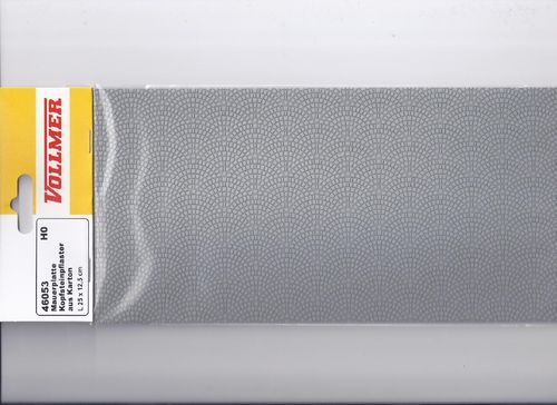 Vollmer H0 46053 Mauerplatte Kopfsteinpflaster aus Karton, 25 x 12,5 cm